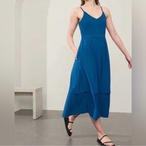 Athleta Teal Strappy Maxi Dress